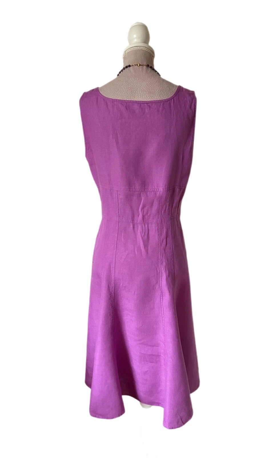 💜🌾Vestido vintage 100% lino campestre cottagecore Marella boho chic vestido de lino lila púrpura 38/40🌾💜 – photo 8